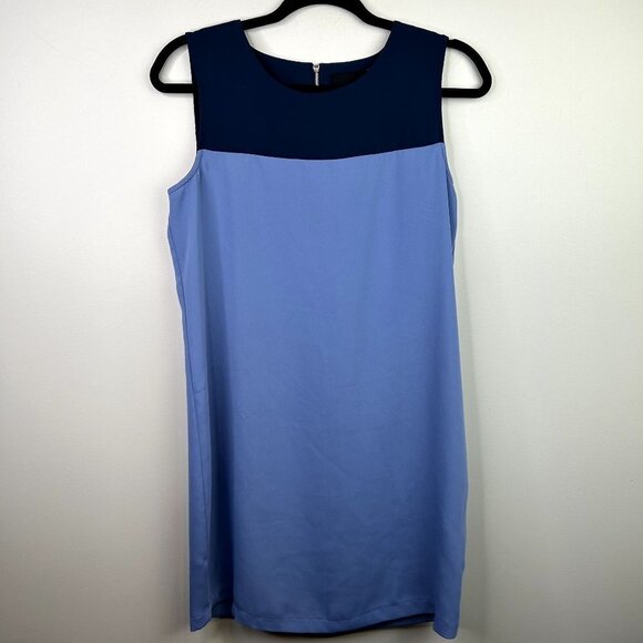 Cynthia Rowley blue and navy color block sleeveless shift dress‎ size small - Picture 1 of 8